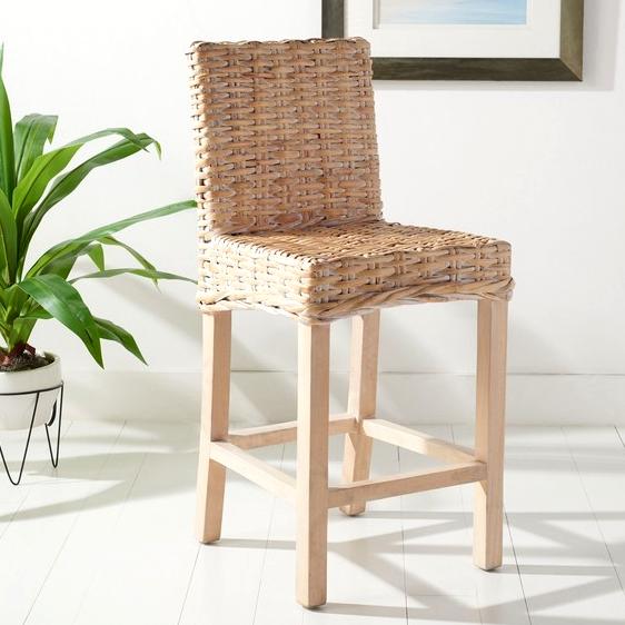 Pair of Tobie Rattan Counter Stools