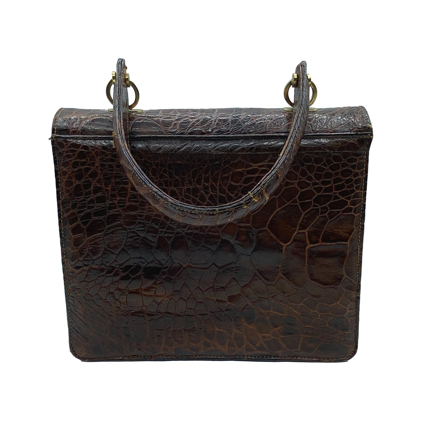 Brown Aligator Handbag