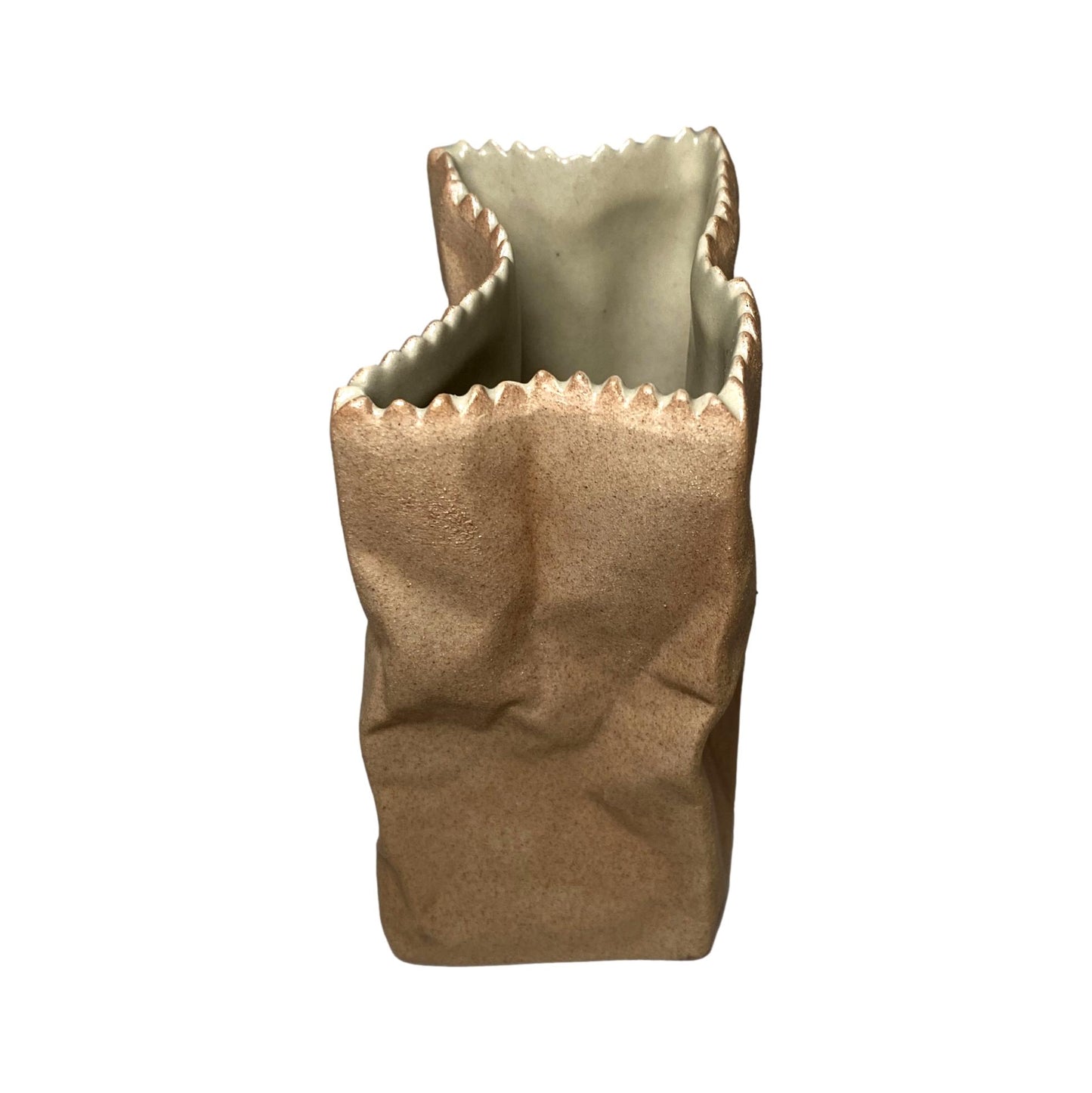 "Do not litter"  Brown Paper Ceramic Bag Vase