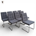 CB2 ROYA GRAY DINING CHAIRS(SET 0F 8)