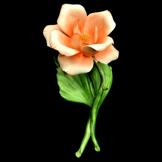 Capodimonte Porcelain Orange Rose