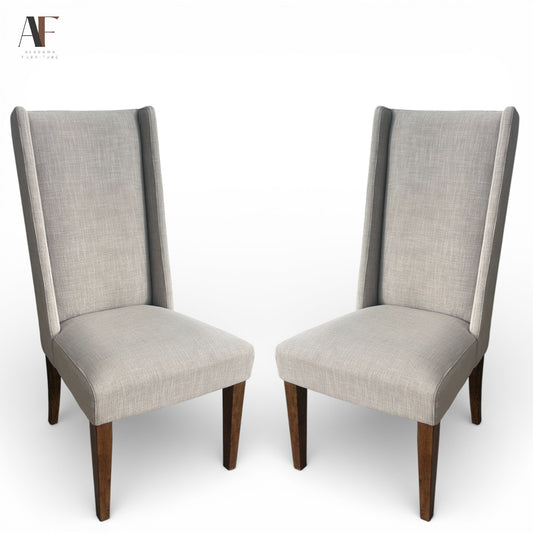 WEST ELM HIGH BACK CHAIRS (PAIR)