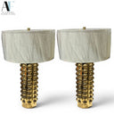 CURREY & COMPANY GOLD BUBBLE LAMPS (PAIR)