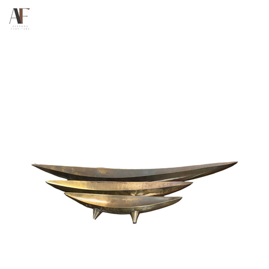BRASS BOAT BOWLS ( SET OF 3 )