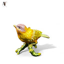 JEWELED ENAMELED  PERCHED BIRD