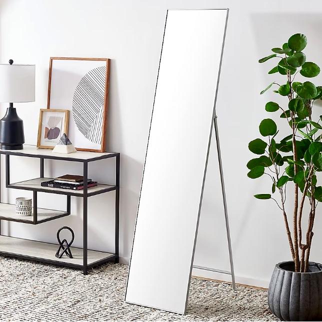 Wellen Silver Framed Full Length Floor Mirror