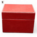 MED RED FAUX LEATHER BOX