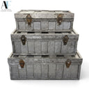 SET OF 3 METAL TRUNK