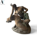 LIFE- SIZE SATYR AND BACCHANTE BRONZE
