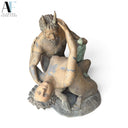 LIFE- SIZE SATYR AND BACCHANTE BRONZE
