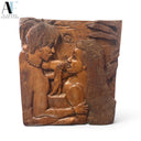 JOHN STONEY HAND-CARVED WOOD RELIEF OF ROMANTIC COUPLE