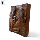 JOHN STONEY HAND-CARVED WOOD RELIEF OF ROMANTIC COUPLE