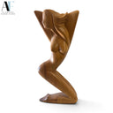 HAND-CARVED WOOD NUDE SCULPTURE