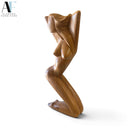 HAND-CARVED WOOD NUDE SCULPTURE
