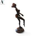 HAND-CARVED WOOD FEMALE SCULPTURE