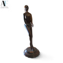 HAND-CARVED WOOD FEMALE SCULPTURE