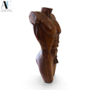 HAND-CARVED WOOD MALE TORSO