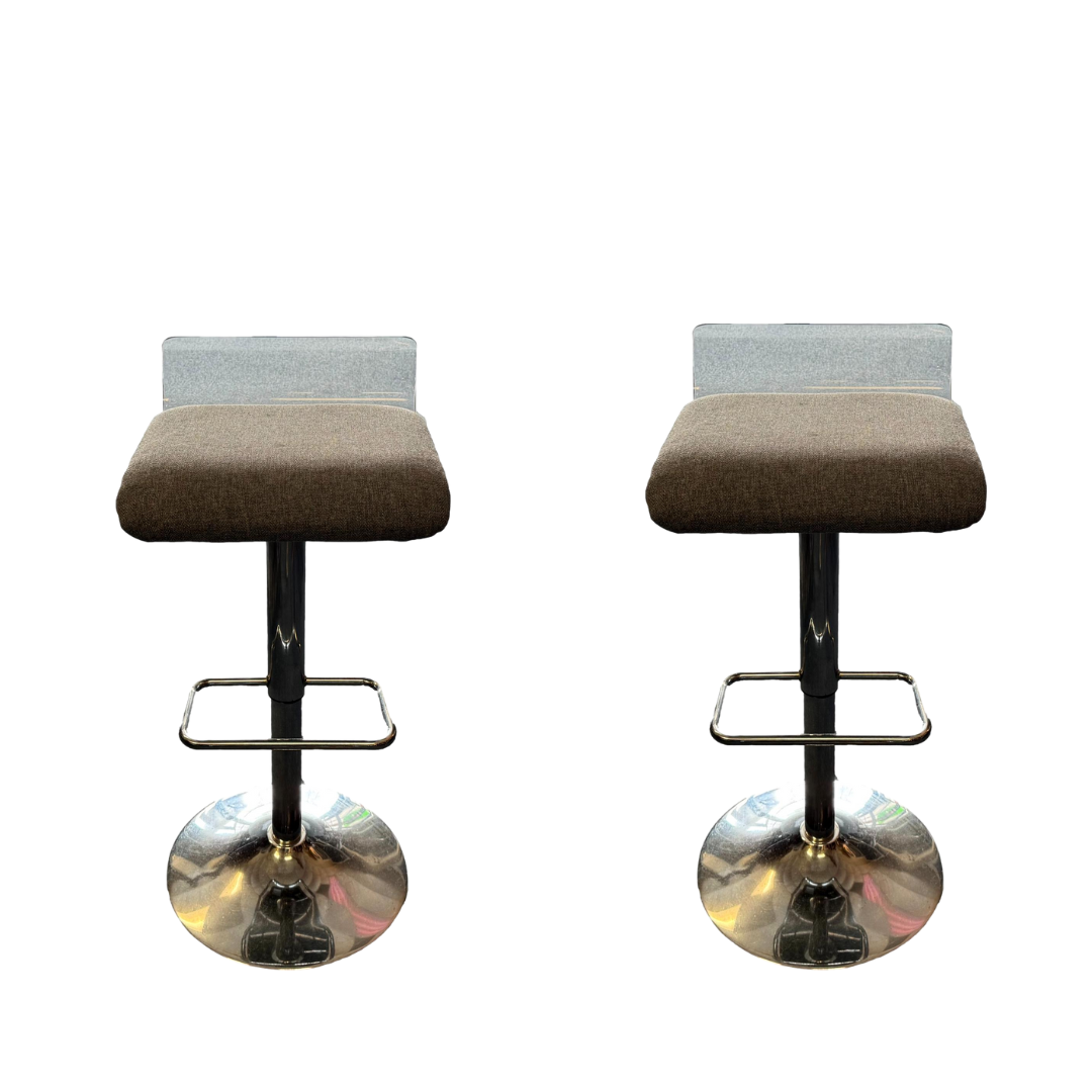 Pair of Adjustable Acrylic Back Stools