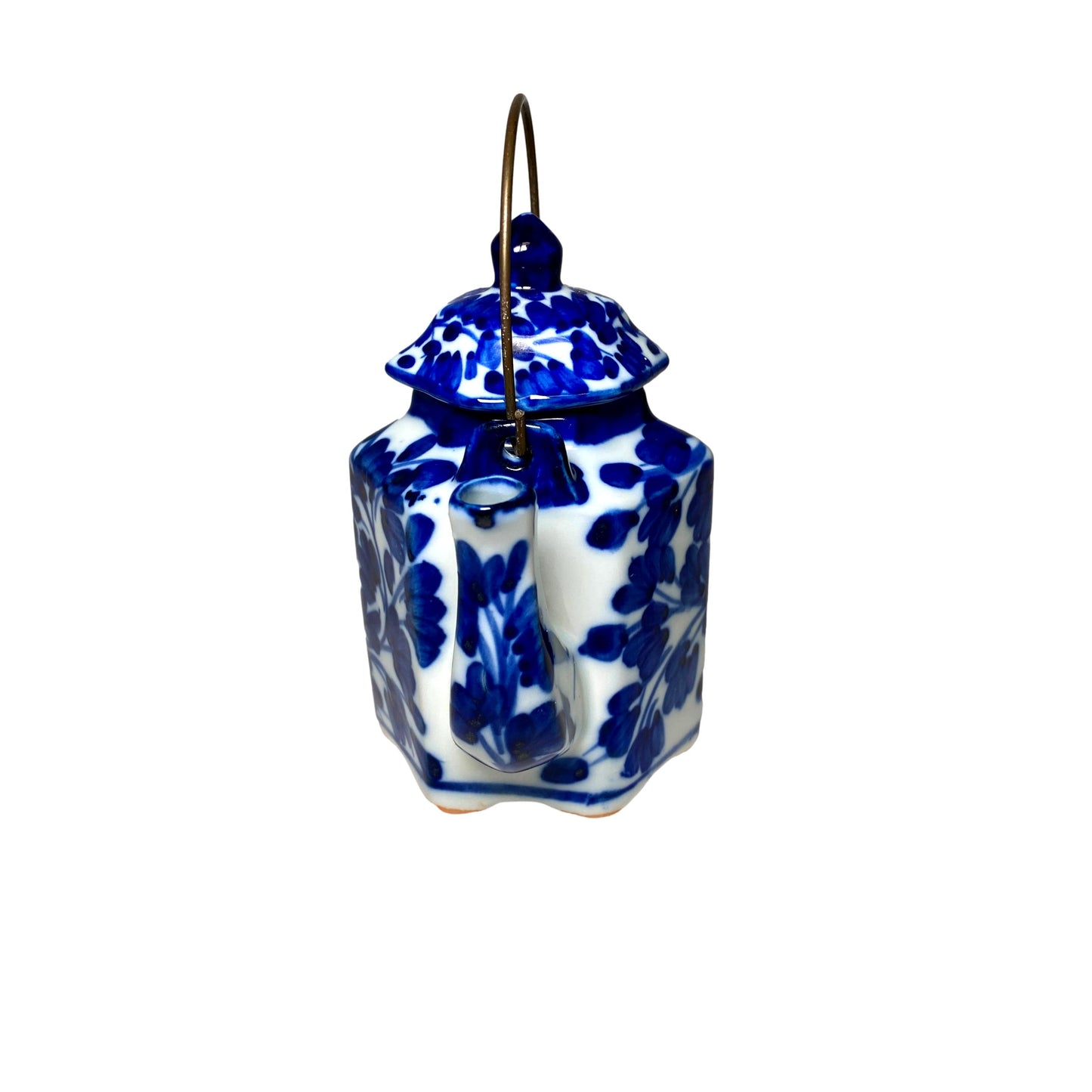 Miniature Blue & White Tea Kettle