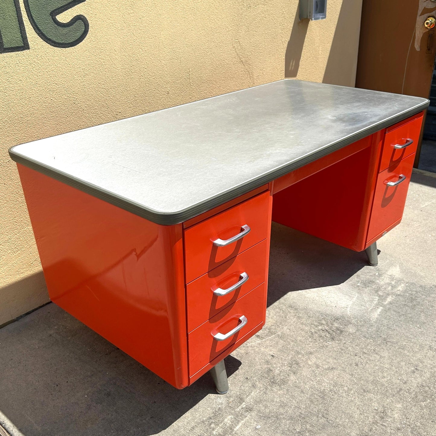 Vintage Metal  Tanker Desk