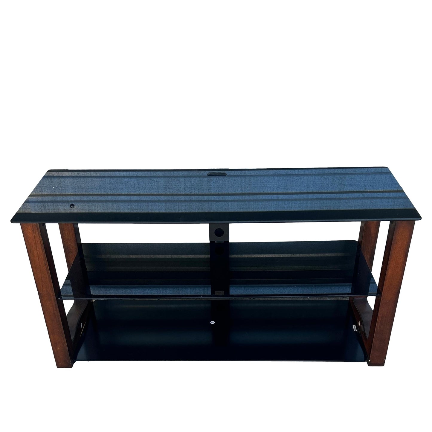 3 Tier Black Glass Entertainment Console