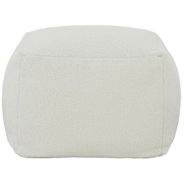 Samuels White Pouf Ottoman