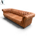 PASARGAD HOME LEATHER CHESTERFIELD SOFA & LOVESEAT