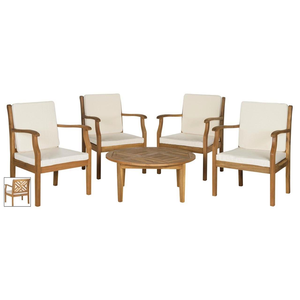 Anaheim 4 Elm Arm Chairs & Coffee table