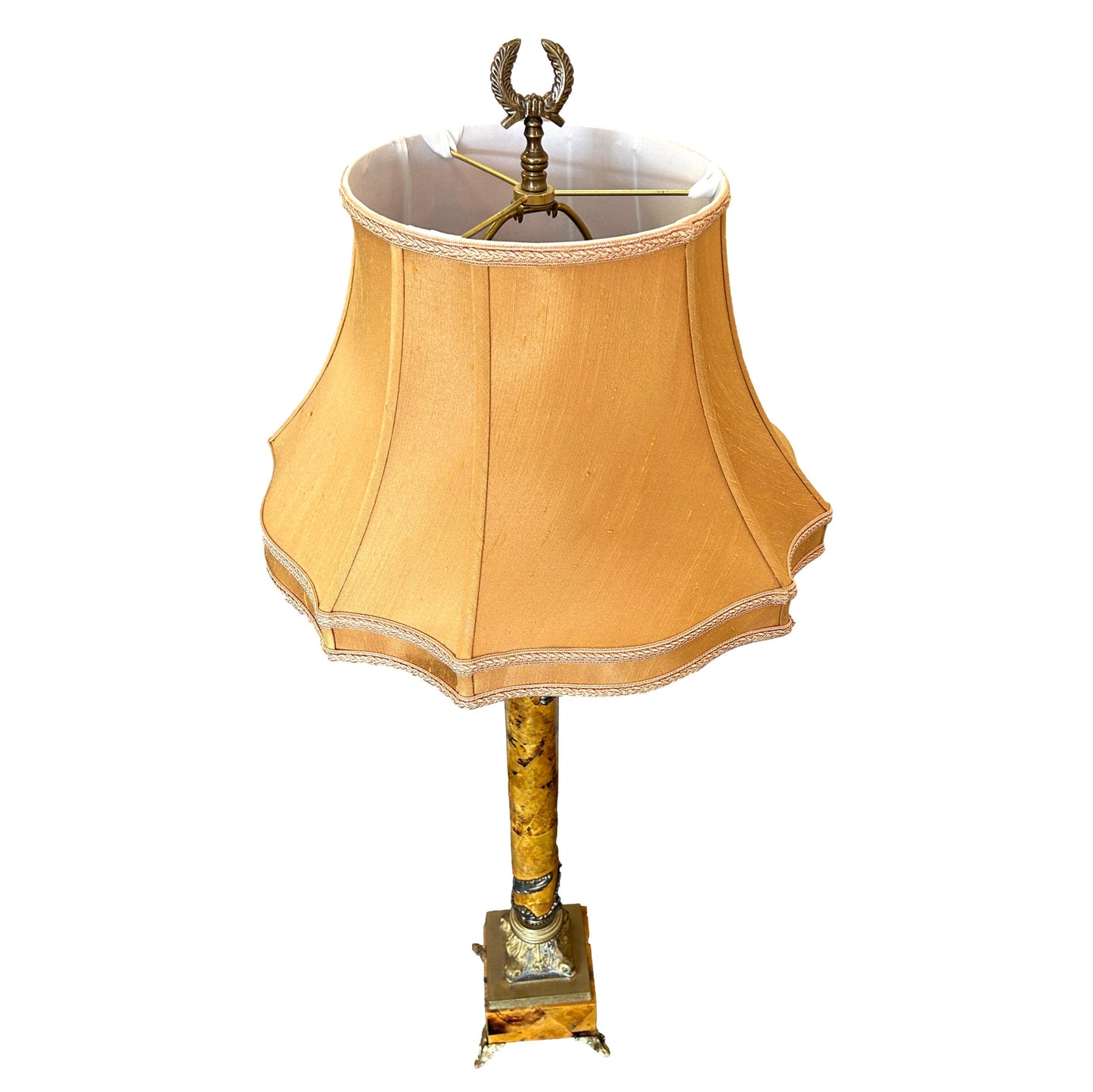 Stone And Brass Antique Lamp