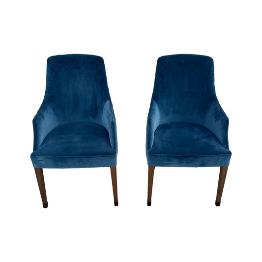 Pair of Blue Velvet Side Chairs