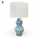 ZIGZAG TURQUOISE CERAMIC LAMP