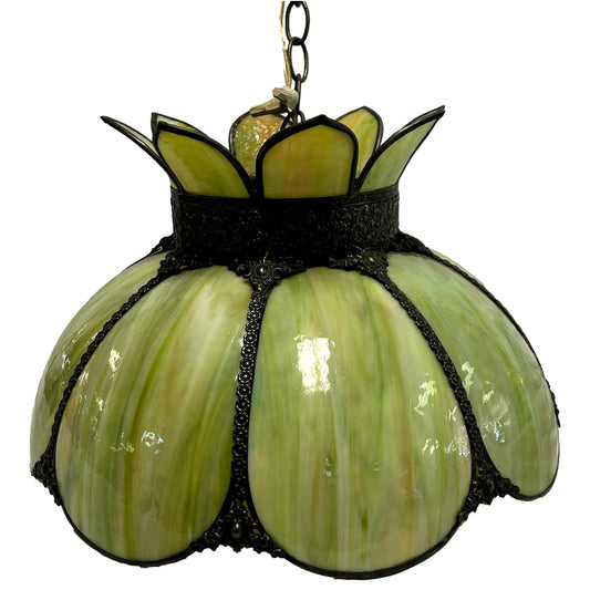 Tiffany Style Green Stained Glass Chandelier