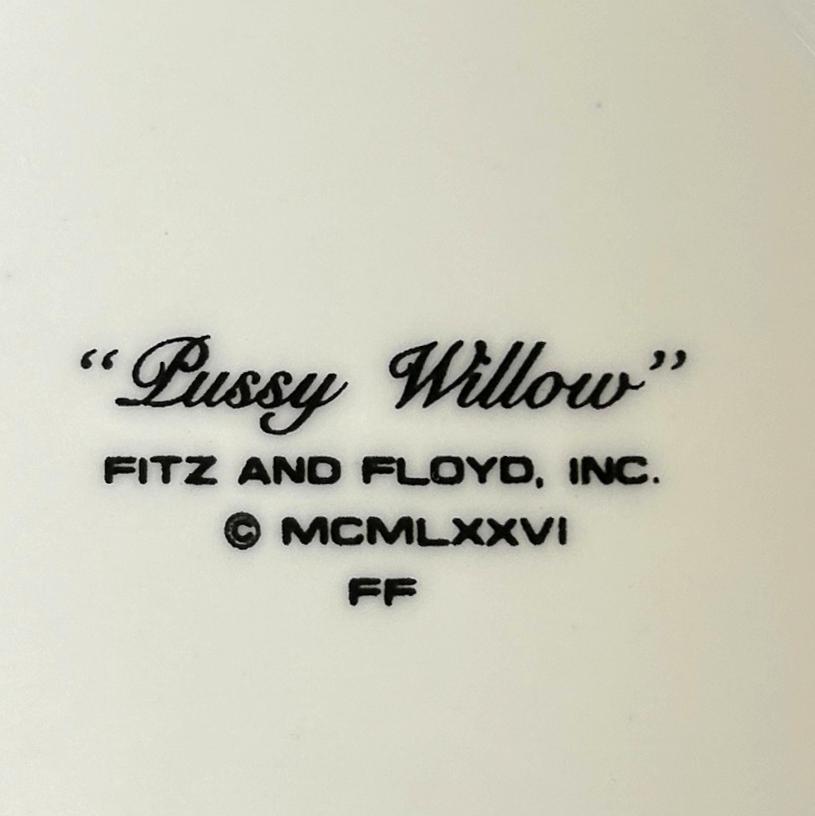 Fitz & Floyd Pussy Willow Cup & Saucer