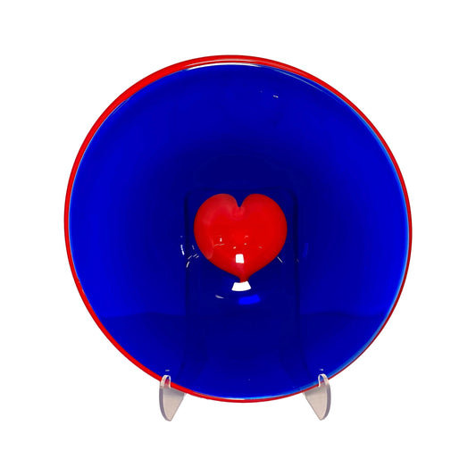 Red Heart Art Glass Plate