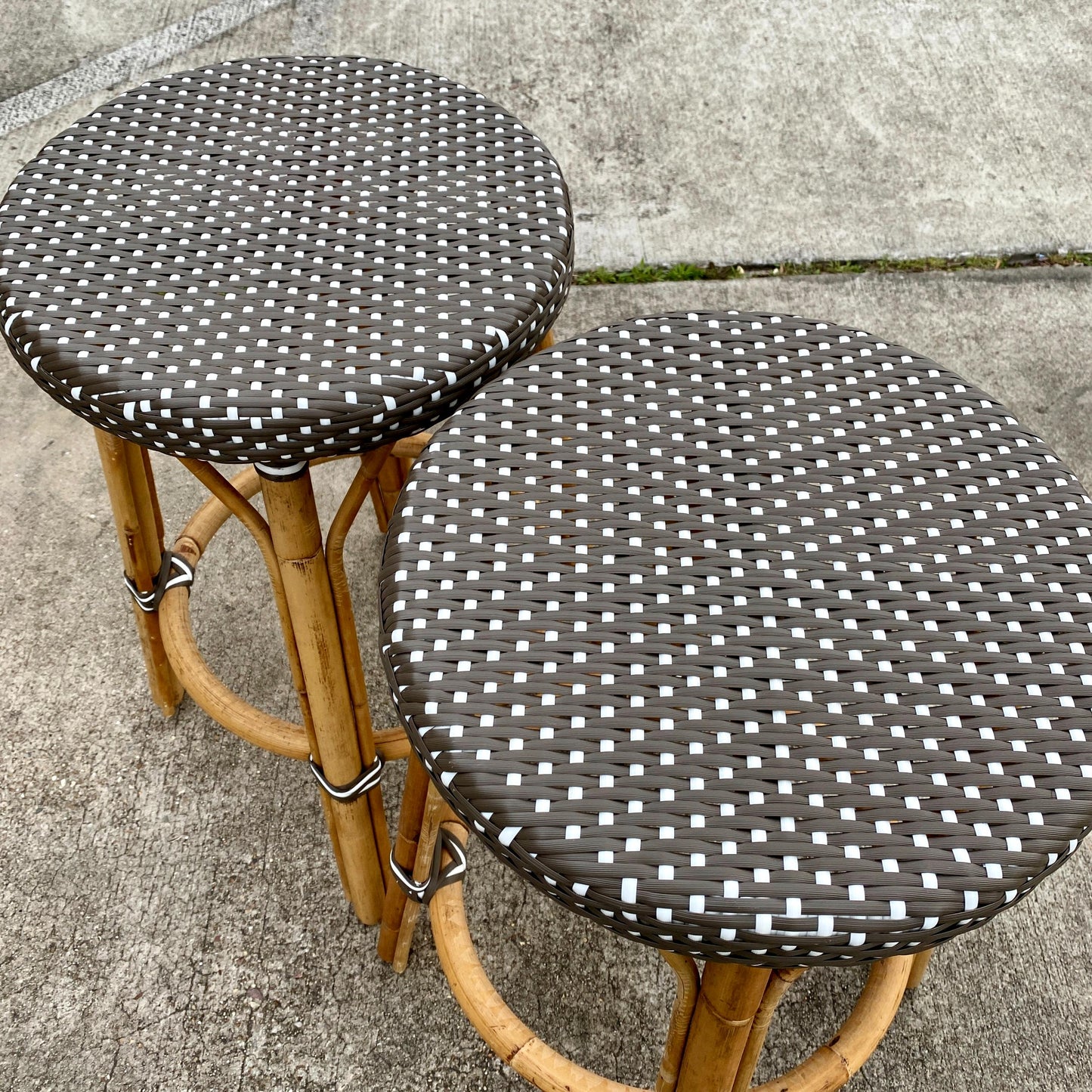 Pair of Woven Counter Stools