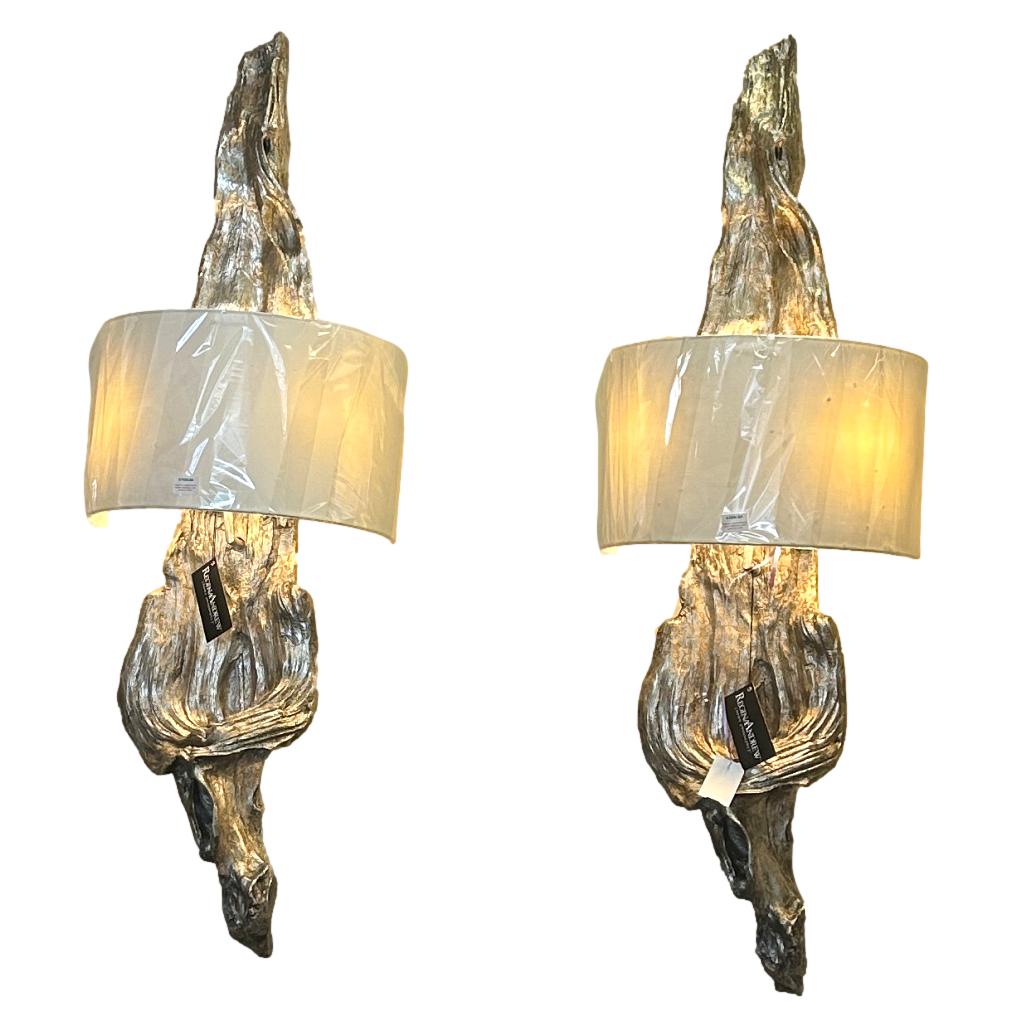 Pair of Driftwood Wall Sconces