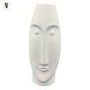 WHITE ELONGATED FACE VASE CERAMIC