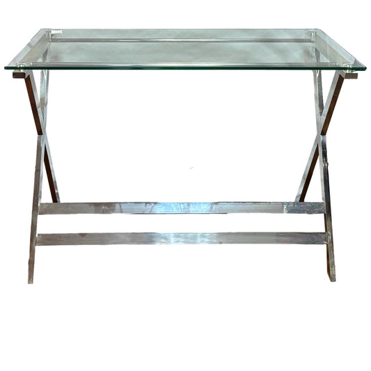 Chrome Base Glass Desk