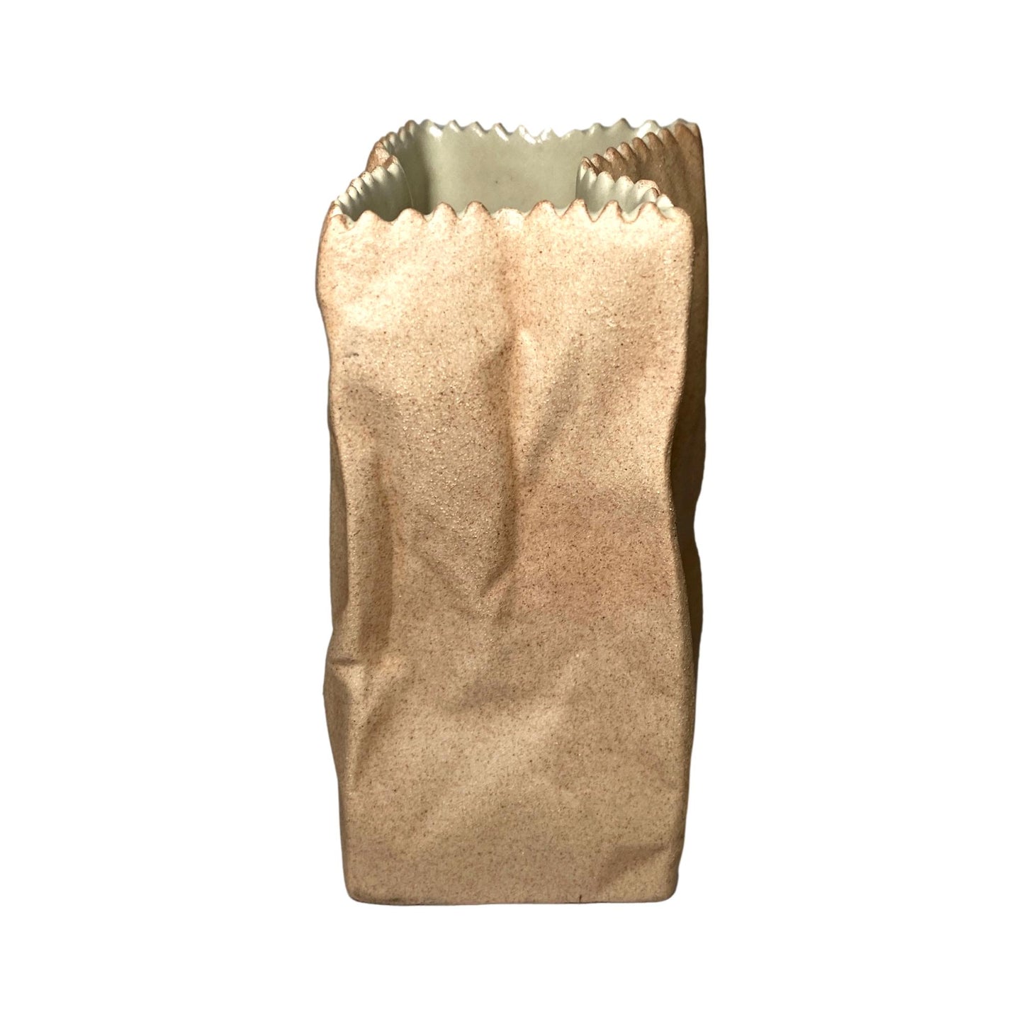 "Do not litter"  Brown Paper Ceramic Bag Vase