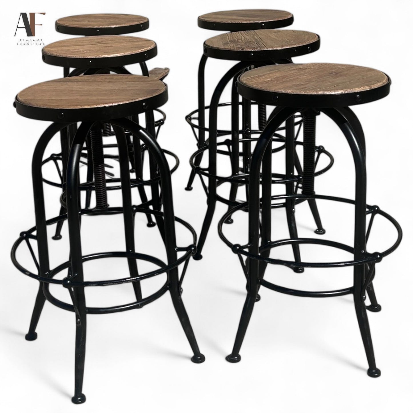ADJUSTABLE BARSTOOLS (SET OF 6)