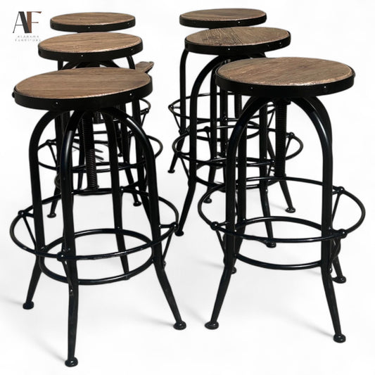 ADJUSTABLE BARSTOOLS (SET OF 6)