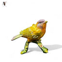 JEWELED ENAMELED  PERCHED BIRD