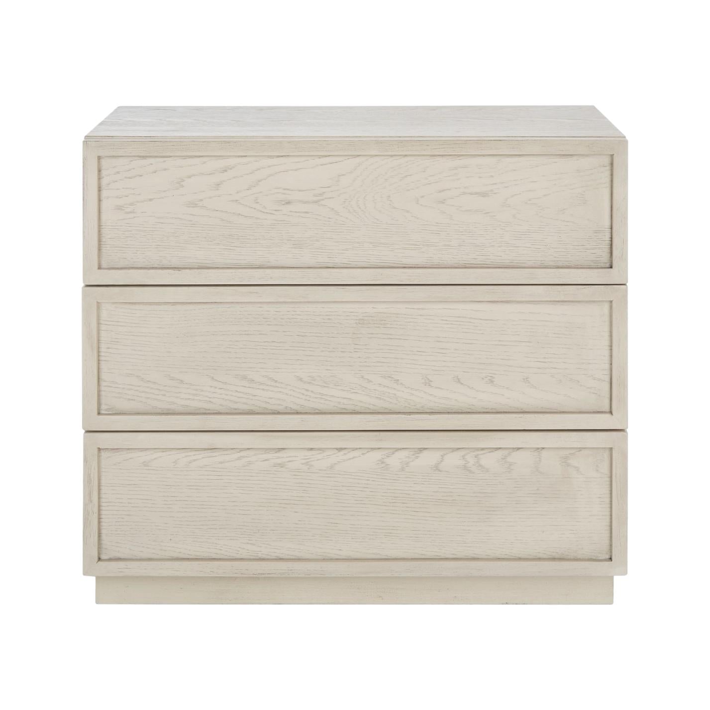 Zeus 3 Drawer Wood Chest in Creme