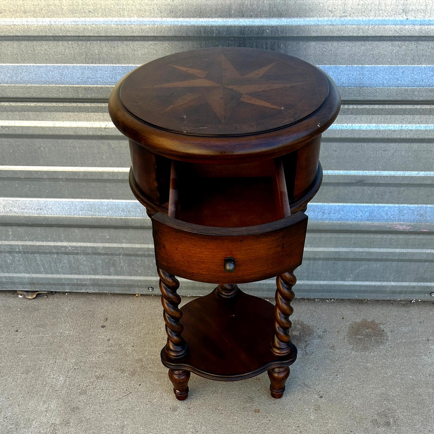 Inlaid Wood Accent Table