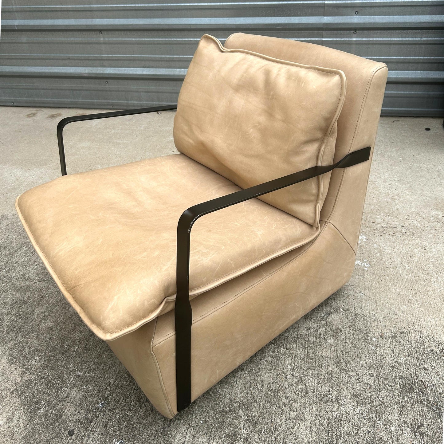 Leather Swivel Arm Chair