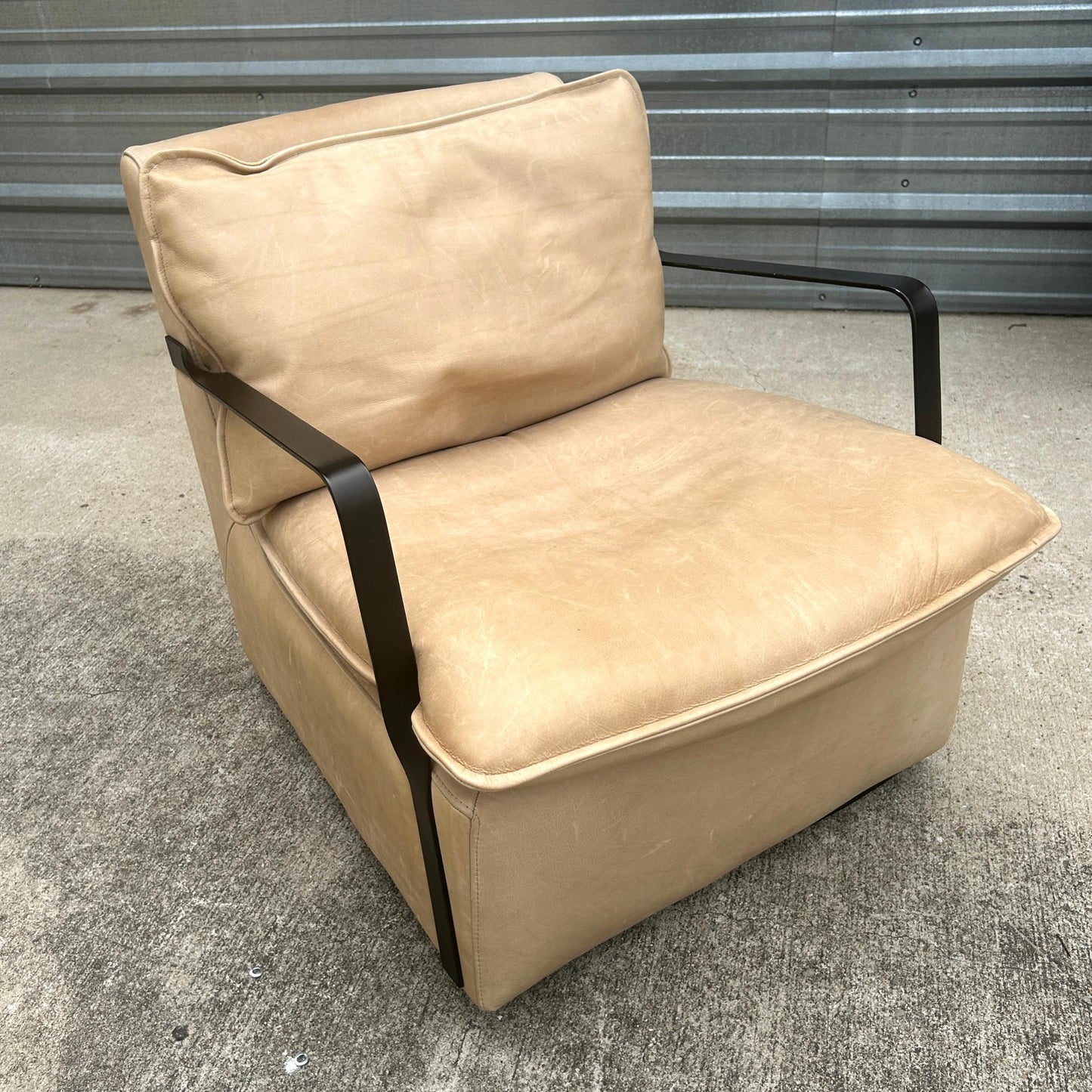 Leather Swivel Arm Chair