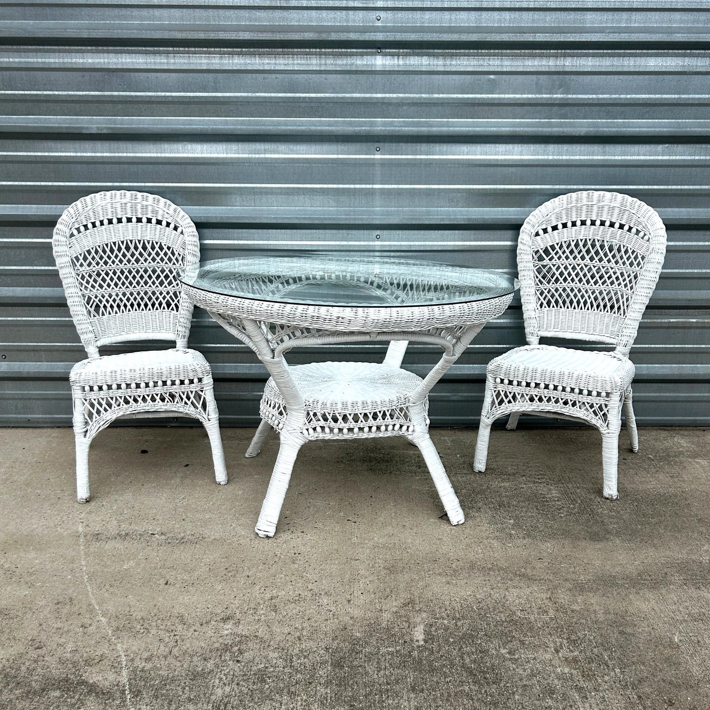 Wicker Table And 2 Chairs