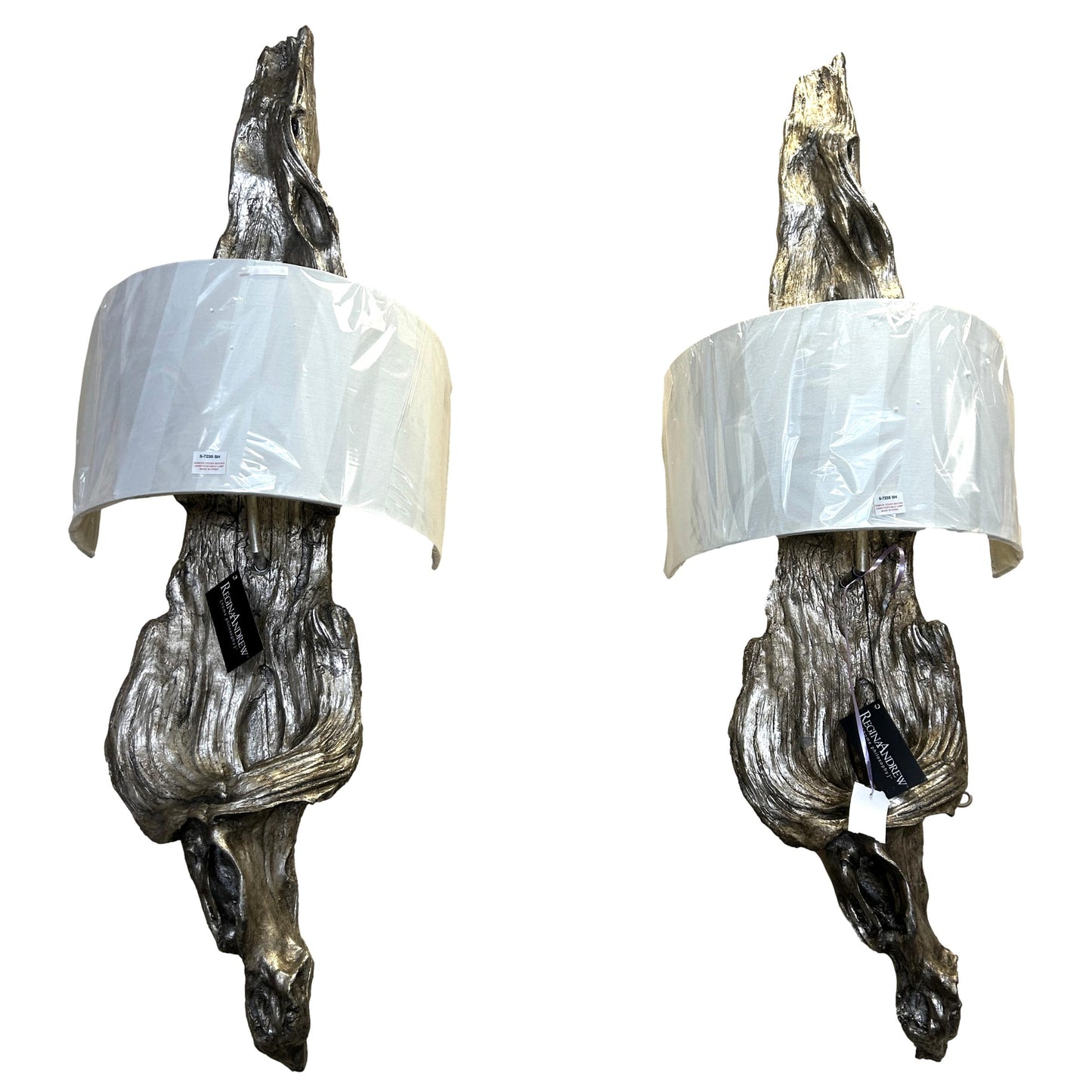 Pair of Driftwood Wall Sconces