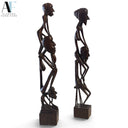 WOOD FIGURINES (PAIR)