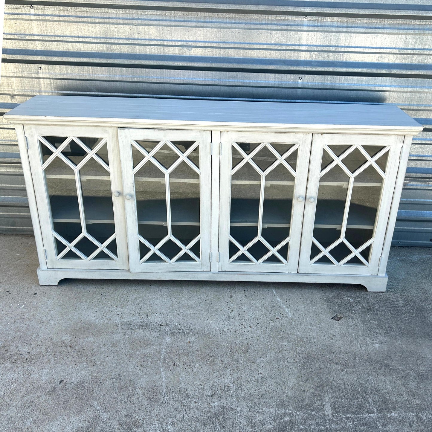 White Distressed Sideboard